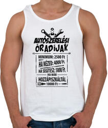 printfashion Autószerelés óradíjak - Férfi atléta - Fehér (1215355)