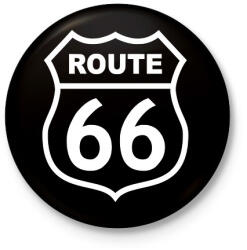 printfashion route 66 - Kitűző, hűtőmágnes - Fekete (11594741)