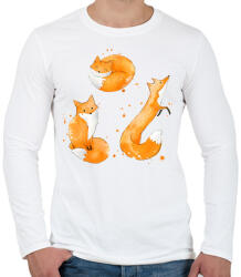 printfashion rókák - Férfi hosszú ujjú póló - Fehér (15321099)