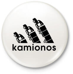 printfashion Kamionos - Kitűző, hűtőmágnes - Fehér (4712406)