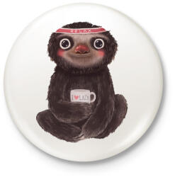 printfashion Lazy - Kitűző, hűtőmágnes - Fehér (3088020)