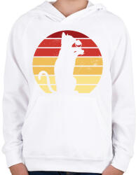 printfashion Macska borral - Gyerek kapucnis pulóver - Fehér (11745826)