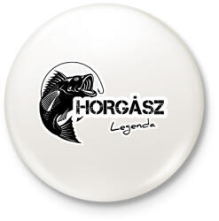 printfashion Horgász legenda - Kitűző, hűtőmágnes - Fehér (5993261)
