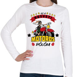 printfashion Húsvéti motoros póló - Női hosszú ujjú póló - Fehér (13108205)