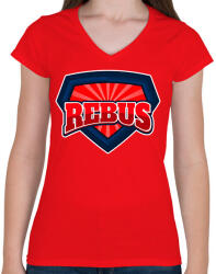 printfashion REBUS - Női V-nyakú póló - Piros (11351862)