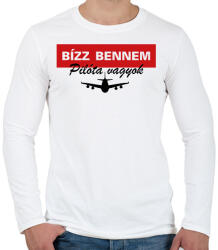 printfashion Pilóta vagyok - Férfi hosszú ujjú póló - Fehér (7689383)