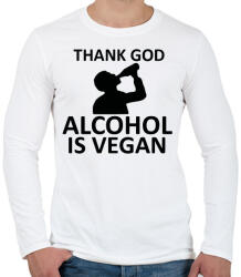 printfashion Alcohol is vegan - Férfi hosszú ujjú póló - Fehér (2020597)