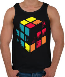 printfashion Kopott Rubik kocka - Férfi atléta - Fekete (15636855)