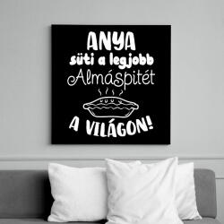 printfashion Anya süti a legjobb almáspitét a világon - Vászonkép - Fekete (16565374)