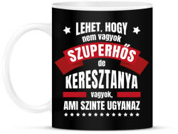printfashion Keresztanya szuperhős - Bögre - Fekete (14692907)