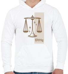 printfashion Mérleg horoszkóp - Férfi kapucnis pulóver - Fehér (6264505)