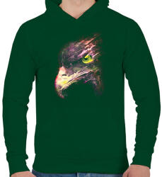 printfashion Tűzgolyó - Férfi kapucnis pulóver - Sötétzöld (405532)