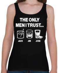 printfashion The only men I trust. . . Jack, Jim, Jose - Női atléta - Fekete (16785228)