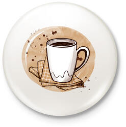 printfashion Kávé - Kitűző, hűtőmágnes - Fehér (3089277)