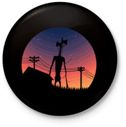 printfashion Siren head 4 - Kitűző, hűtőmágnes - Fekete (3677884)