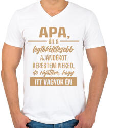 printfashion Legtökéletesebb ajándék - Férfi V-nyakú póló - Fehér (16160924)