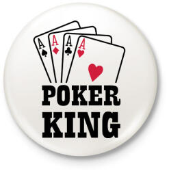 printfashion Póker király - Kitűző, hűtőmágnes - Fehér (3079350)