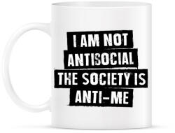printfashion I am not antisocial. . . - Bögre - Fehér (800760)