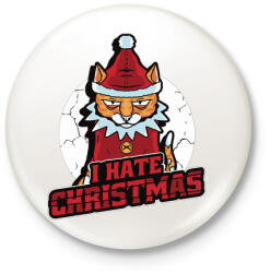 printfashion Karácsonyt utáló macska - Kitűző, hűtőmágnes - Fehér (5606280)