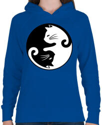 printfashion yin yang cicák - Női kapucnis pulóver - Királykék (211147)