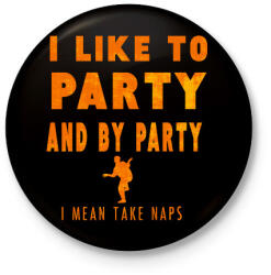 printfashion I LIKE PARTY - Kitűző, hűtőmágnes - Fekete (3098895)