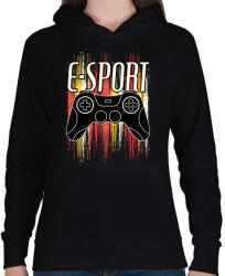 printfashion E-sport - Női kapucnis pulóver - Fekete (6383825)