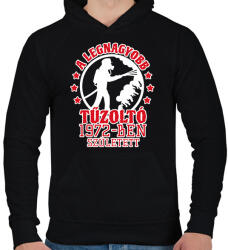 printfashion Legnagyobb tűzoltó - Évszámmal - Férfi kapucnis pulóver - Fekete (10750185)