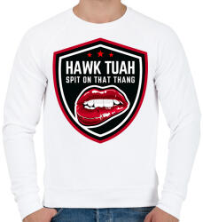 printfashion Hawk Tuah… Spit On That Thang - Férfi pulóver - Fehér (16229843)