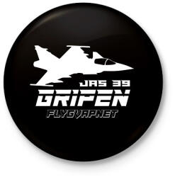 printfashion JAS 39 gripen repülő - Kitűző, hűtőmágnes - Fekete (15554584)