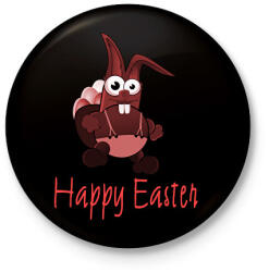 printfashion Happy Easter - Kitűző, hűtőmágnes - Fekete (15871134)