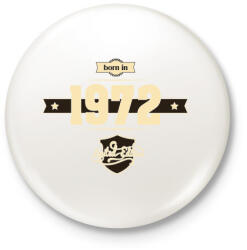 printfashion born-in-1972-cream-choco - Kitűző, hűtőmágnes - Fehér (3076842)