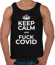 printfashion FUCK COVID2 - Férfi atléta - Fekete (10445291)