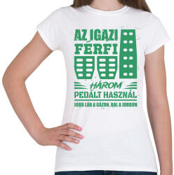 printfashion Az igazi férfi három pedált használ - Női póló - Fehér (16580969)