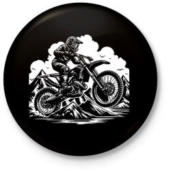 printfashion motocross - Kitűző, hűtőmágnes - Fekete (16734856)