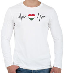 printfashion Magyar szívverés - Férfi hosszú ujjú póló - Fehér (5974918)
