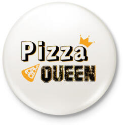 printfashion Pizza királynő - Kitűző, hűtőmágnes - Fehér (9403163)