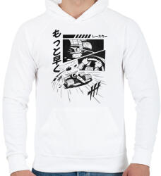 printfashion Forma 1 Képregény - Férfi kapucnis pulóver - Fehér (11710661)