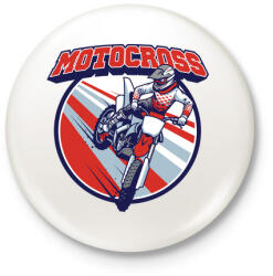 printfashion Motocross - Kitűző, hűtőmágnes - Fehér (3090491)