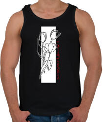 printfashion Tulipán perspective - Férfi atléta - Fekete (16325167)