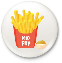 printfashion Mid Fry - Középső tesó - Kitűző, hűtőmágnes - Fehér (7014700)
