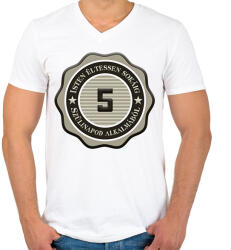 printfashion 5 - Férfi V-nyakú póló - Fehér (7306791)