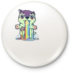 printfashion wolf-rainbow - Kitűző, hűtőmágnes - Fehér (14553826)