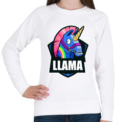 printfashion Fortnite LLÁMA - Női pulóver - Fehér (965417)
