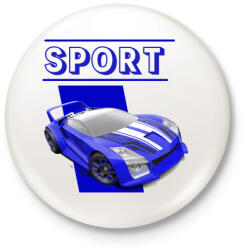 printfashion Sport autó - Kitűző, hűtőmágnes - Fehér (3081770)