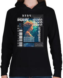 printfashion Aquarius - Streetwear style - Női kapucnis pulóver - Fekete (15697354)