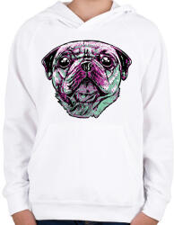 printfashion Mopsz - Gyerek kapucnis pulóver - Fehér (11990359)