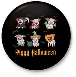 printfashion Piggy Halloween - Kitűző, hűtőmágnes - Fekete (14713087)