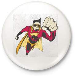 printfashion Szupermenő - szuper - Kitűző, hűtőmágnes - Fehér (4611060)