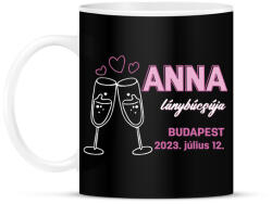 printfashion Lánybúcsú egyedi névvel - Bögre - Fekete (13523428)