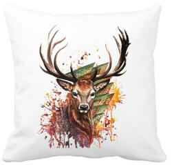 printfashion Painted Deer - Párnahuzat, Díszpárnahuzat - Fehér (1247125)